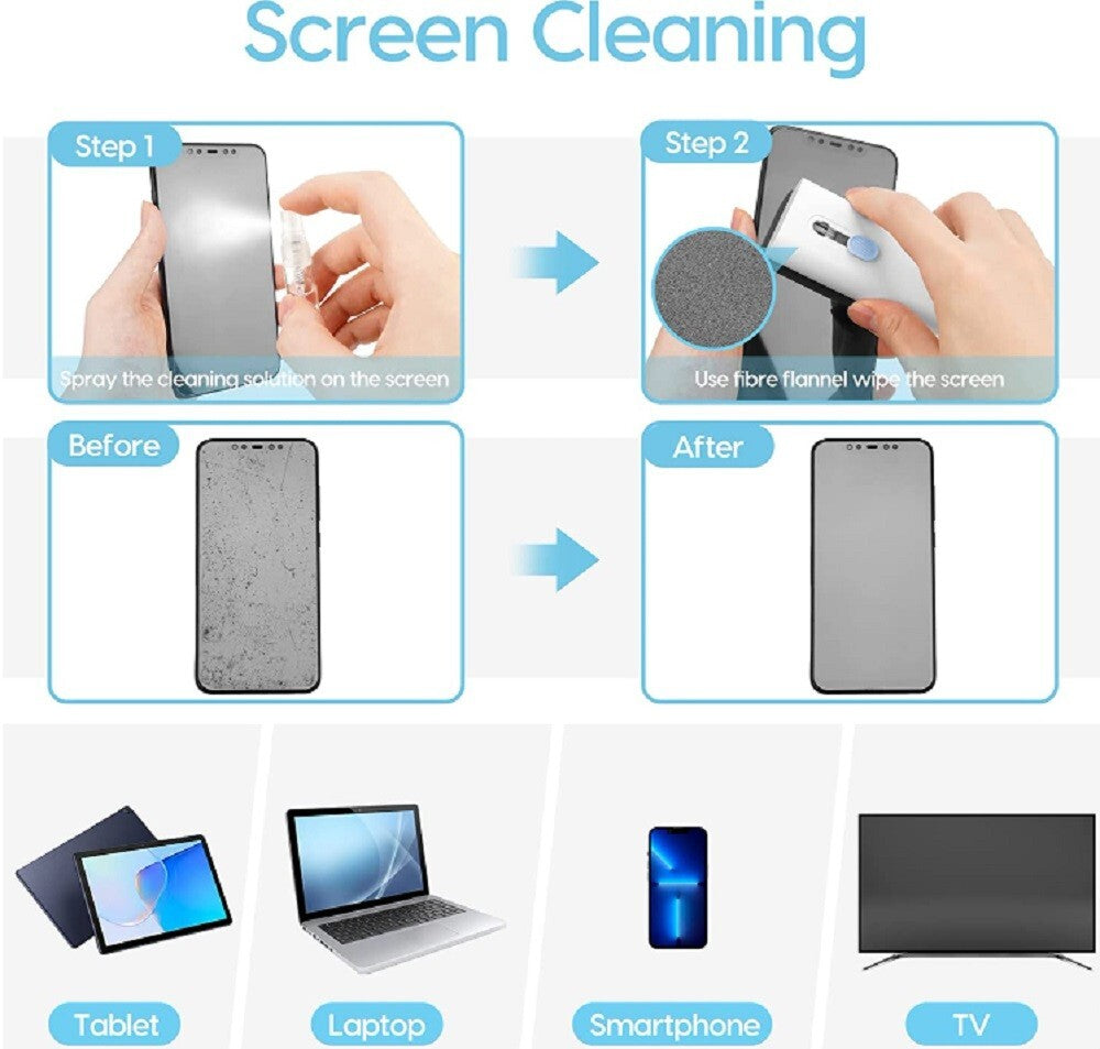 7 in 1 Keyboard Cleaning Kit Screen Brush Earphone Cleaner Dust Tool Laptop