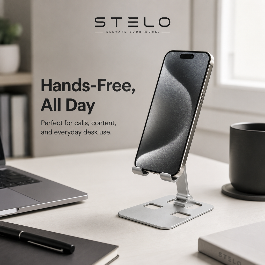 Stelo Adjustable Phone & Tablet Stand — Foldable Aluminum