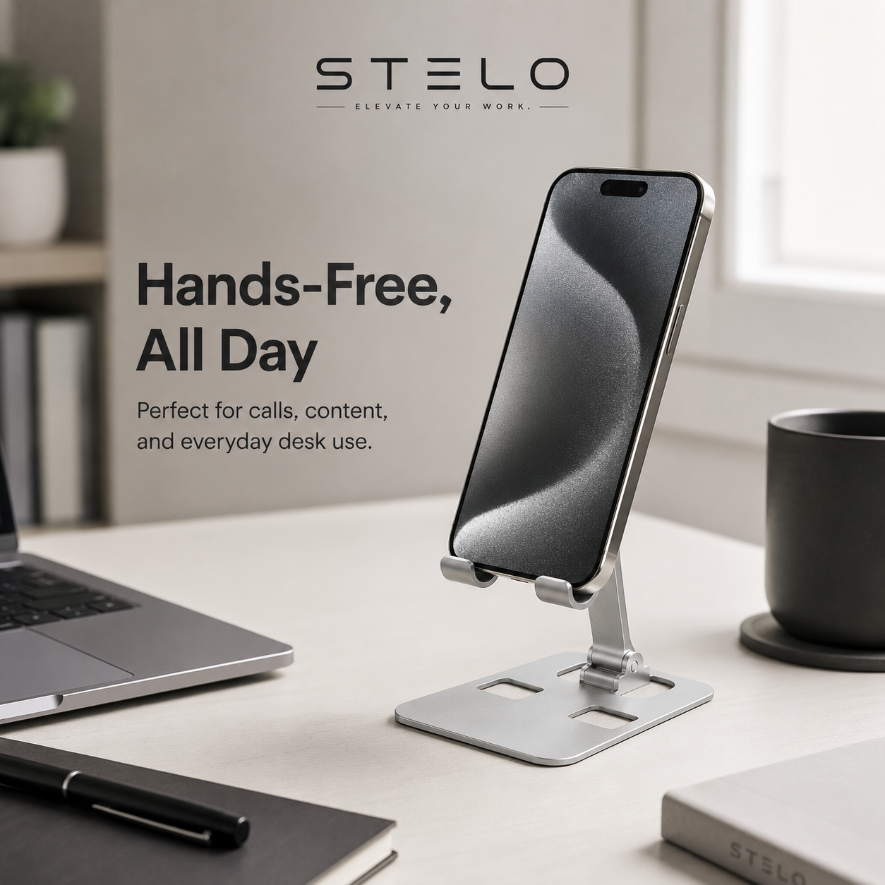 Stelo Adjustable Phone & Tablet Stand — Foldable Aluminum