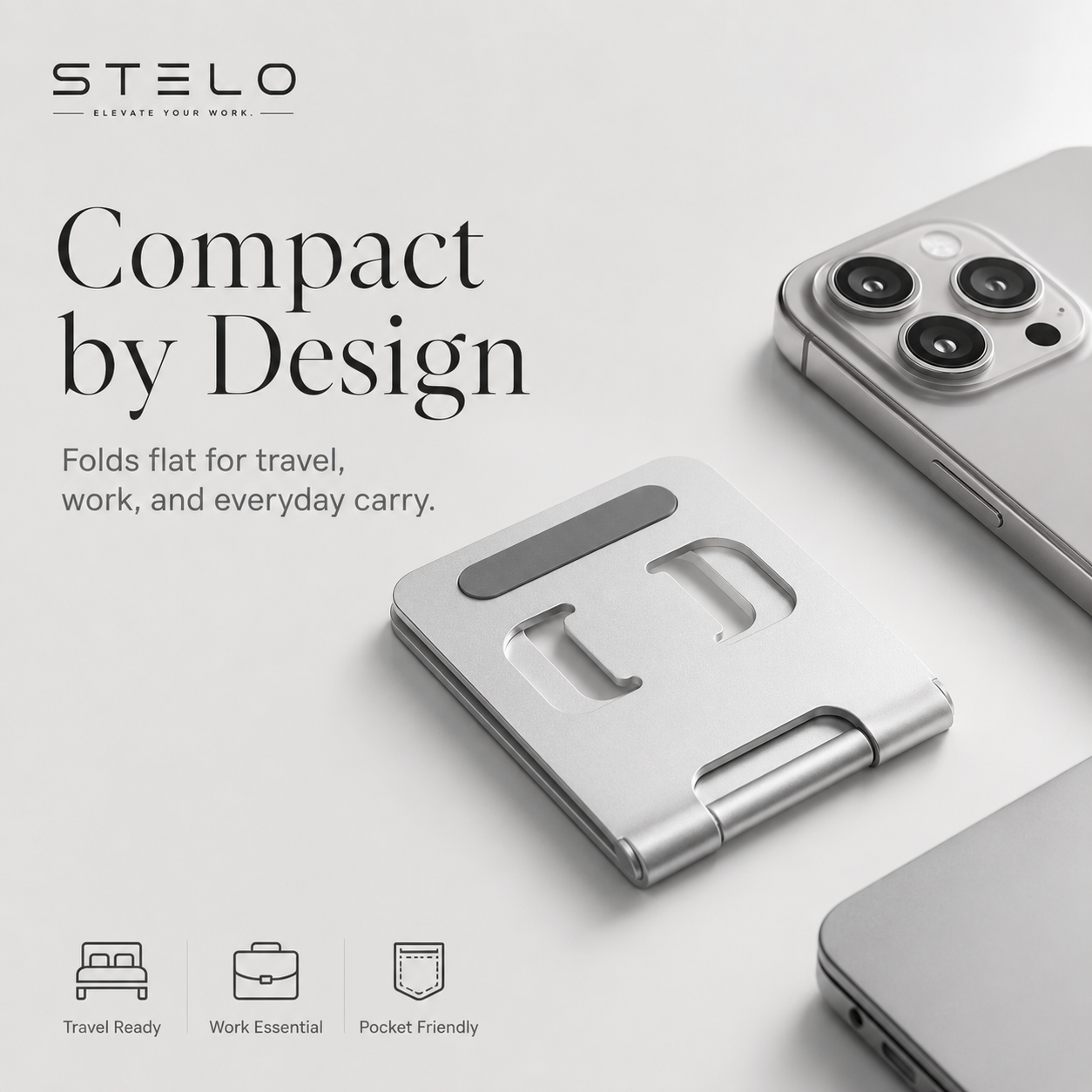 Stelo Adjustable Phone & Tablet Stand — Foldable Aluminum