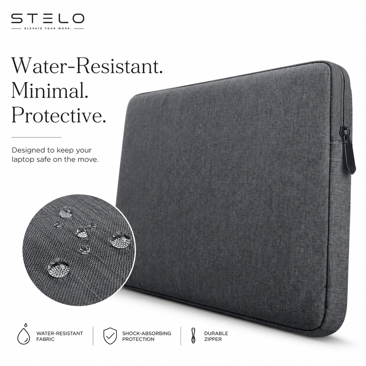 Stelo Waterproof Padded Laptop Sleeve