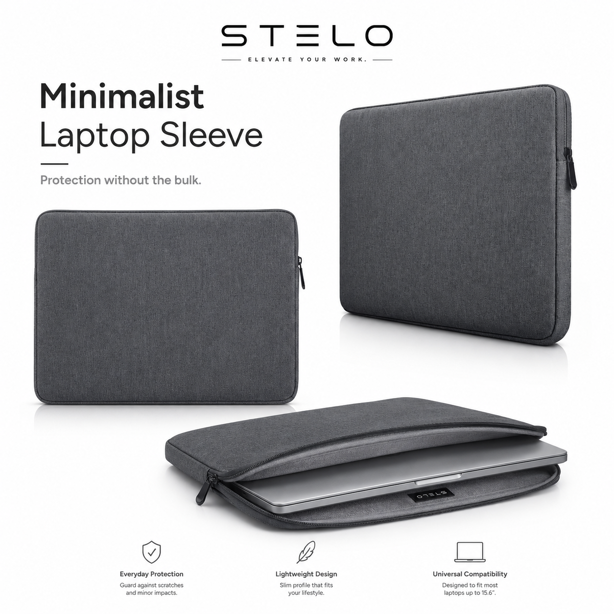Stelo Waterproof Padded Laptop Sleeve