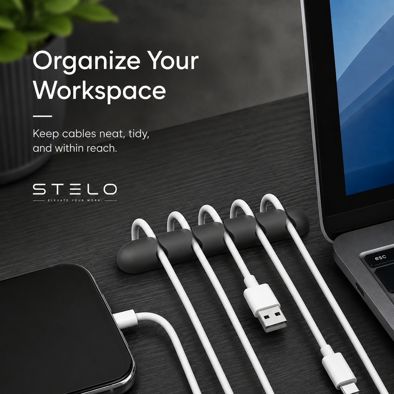 The Stelo Silicone Cable Holder