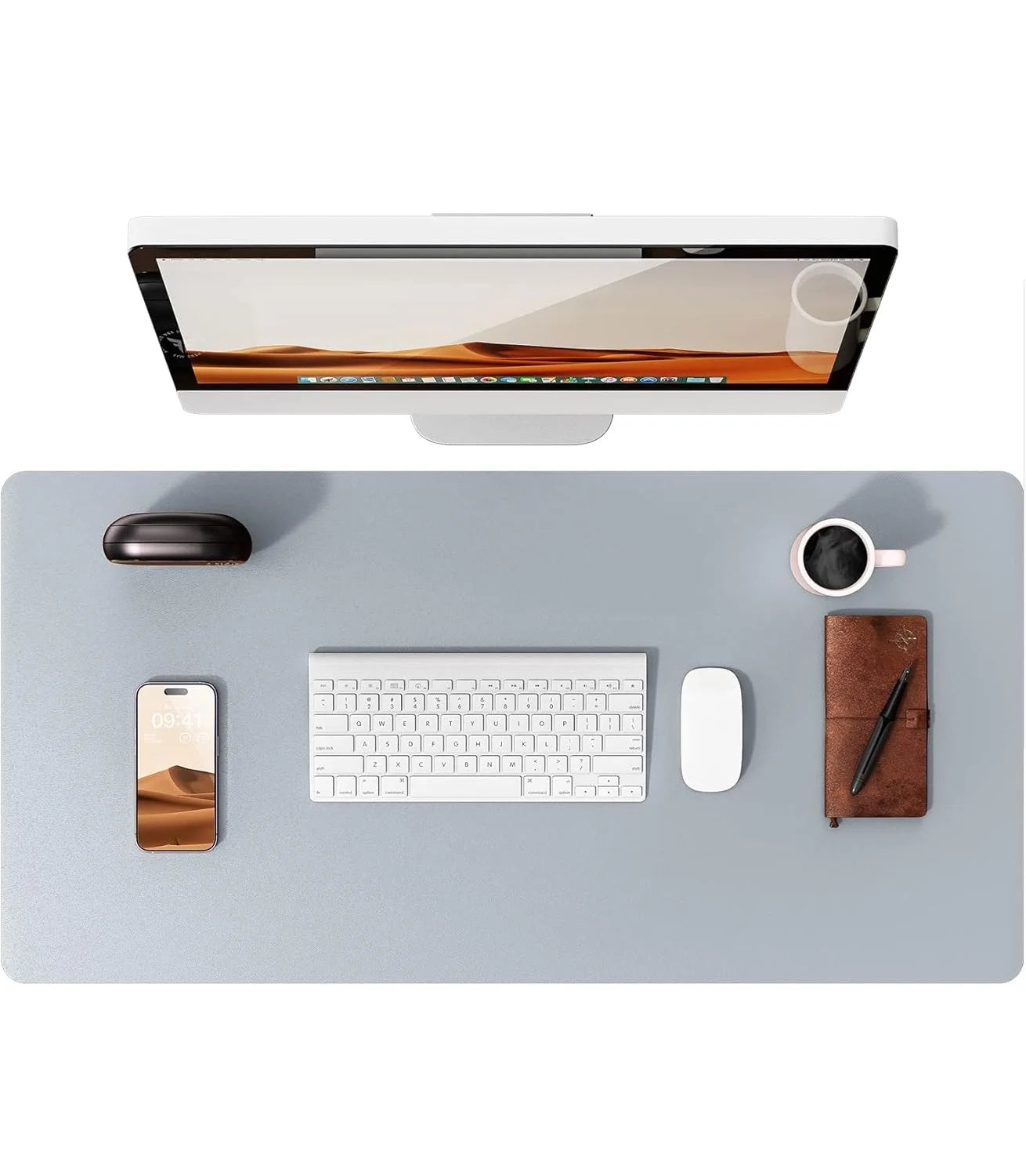 The Stelo Leather Desk Mat — Premium PU Leather Desk Pad & Oversized Mouse Pad | Non-Slip, Waterproof