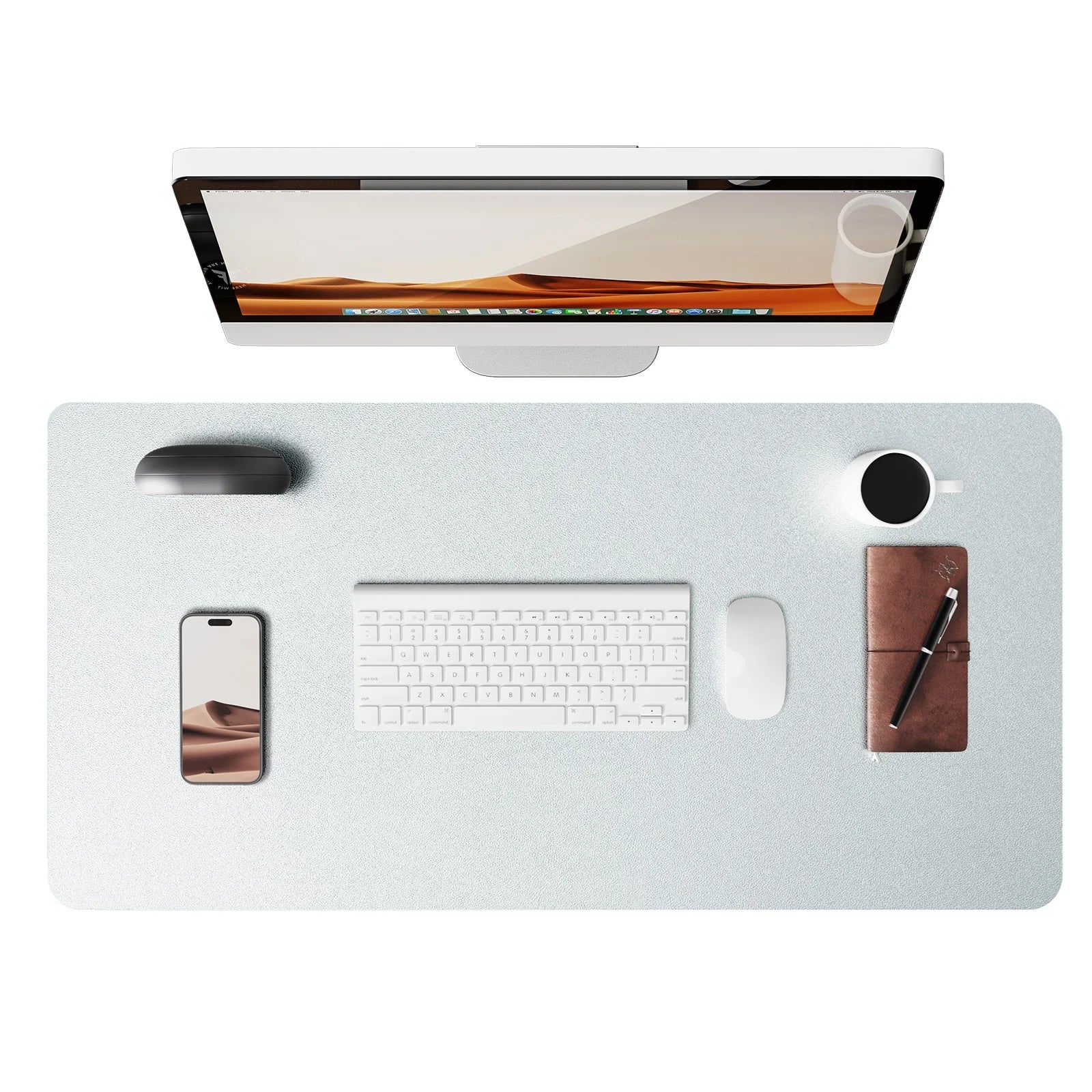 The Stelo Leather Desk Mat — Premium PU Leather Desk Pad & Oversized Mouse Pad | Non-Slip, Waterproof