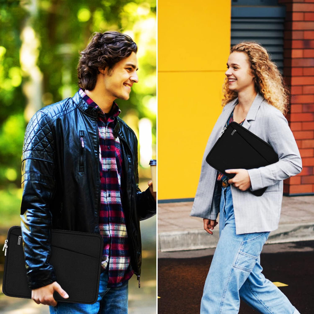 15 Inch Laptop Sleeve, Durable Computer Carrying Bag Protective Case Cover Briefcase Handbag with Front Pocket, Slim Laptop Case Cover for 15.4 Inch HP, Dell, Lenovo, Asus, Notebook, Black
