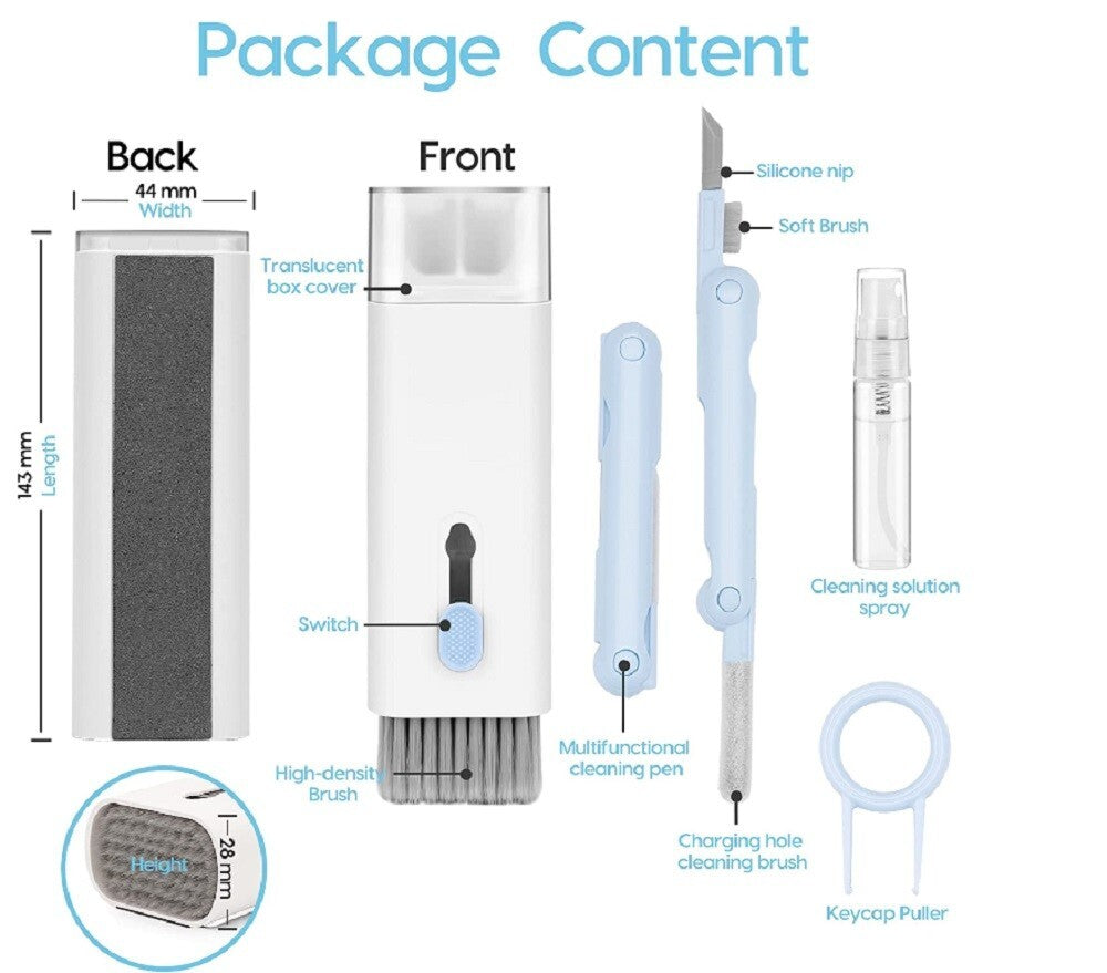 7 in 1 Keyboard Cleaning Kit Screen Brush Earphone Cleaner Dust Tool Laptop